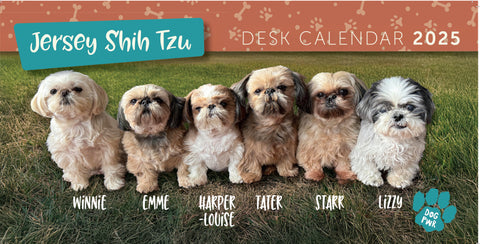 2025 Jersey Shih Tzu desk calendar